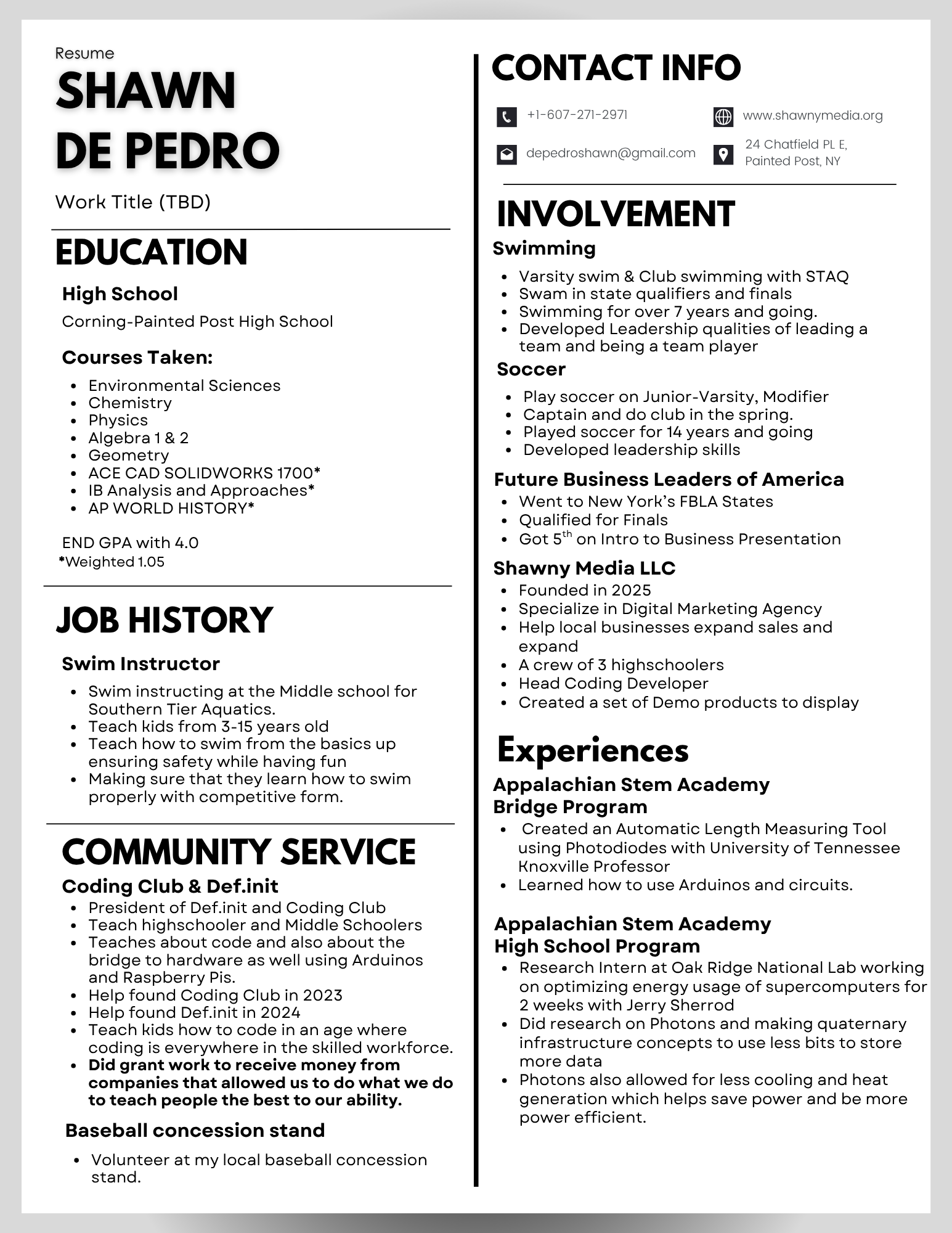 Resume Page 1
