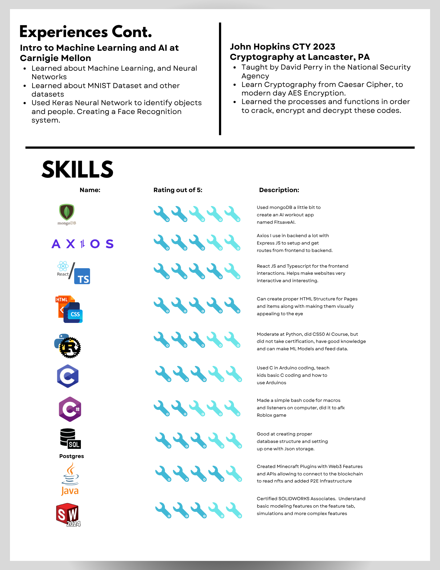 Resume Page 2
